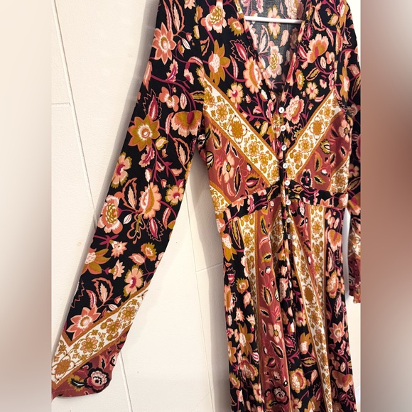 Spell Lolita Gown in Rust Long Sleeve Maxi Dress Small Bohemian Festival Fall - Picture 6 of 10